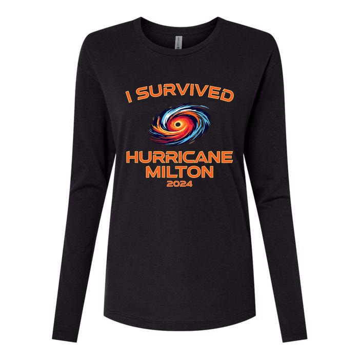 Hurricane Milton I Survived Florida Hurricane Fall 2024 Womens Cotton Relaxed Long Sleeve T-Shirt