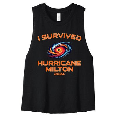 Hurricane Milton I Survived Florida Hurricane Fall 2024 Women's Racerback Cropped Tank