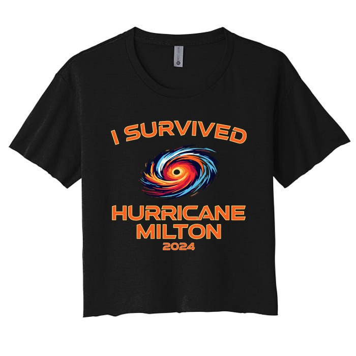 Hurricane Milton I Survived Florida Hurricane Fall 2024 Women's Crop Top Tee