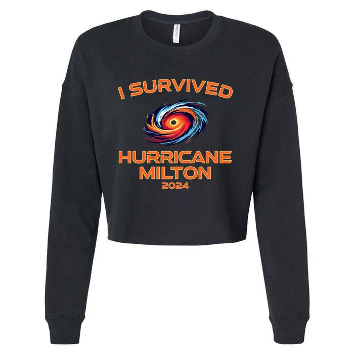 Hurricane Milton I Survived Florida Hurricane Fall 2024 Cropped Pullover Crew