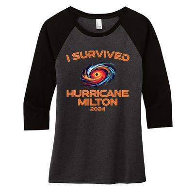 Hurricane Milton I Survived Florida Hurricane Fall 2024 Women's Tri-Blend 3/4-Sleeve Raglan Shirt