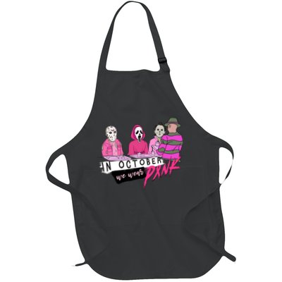 Horror Movies In October We Wear Pink For Breast Cancer Awareness Apron