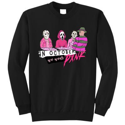 Horror Movies In October We Wear Pink For Breast Cancer Awareness Sweatshirt