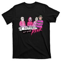 Horror Movies In October We Wear Pink For Breast Cancer Awareness T-Shirt