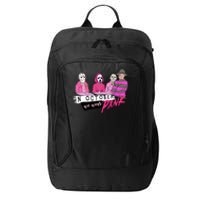 Horror Movies In October We Wear Pink For Breast Cancer Awareness City Backpack