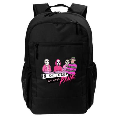 Horror Movies In October We Wear Pink For Breast Cancer Awareness Backpack