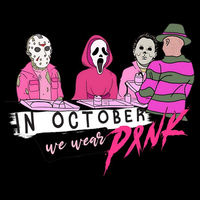 Horror Movies In October We Wear Pink For Breast Cancer Awareness Mug