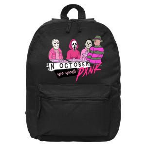 Horror Movies In October We Wear Pink For Breast Cancer Awareness 16 in Basic Backpack