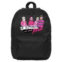 Horror Movies In October We Wear Pink For Breast Cancer Awareness 16 in Basic Backpack