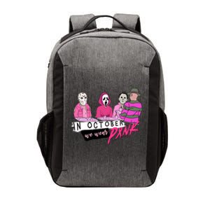 Horror Movies In October We Wear Pink For Breast Cancer Awareness Vector Backpack