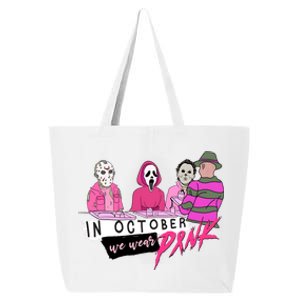 Horror Movies In October We Wear Pink For Breast Cancer Awareness 25L Jumbo Tote