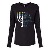 Hanukkah Menorah In A World Full Of Darkness Be A Light Womens Cotton Relaxed Long Sleeve T-Shirt