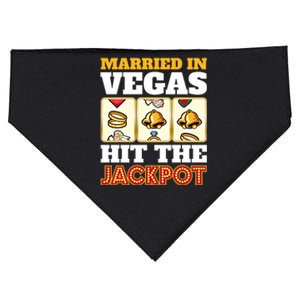 Hitched Married In Vegas Lucky With Love Cool Gift USA-Made Doggie Bandana