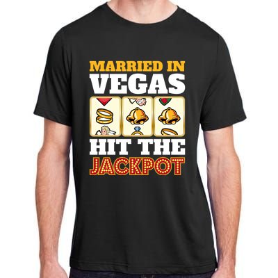 Hitched Married In Vegas Lucky With Love Cool Gift Adult ChromaSoft Performance T-Shirt