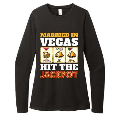 Hitched Married In Vegas Lucky With Love Cool Gift Womens CVC Long Sleeve Shirt