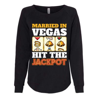 Hitched Married In Vegas Lucky With Love Cool Gift Womens California Wash Sweatshirt