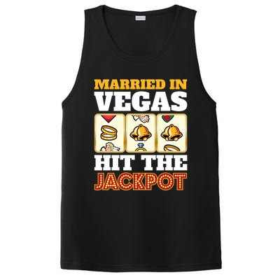 Hitched Married In Vegas Lucky With Love Cool Gift PosiCharge Competitor Tank