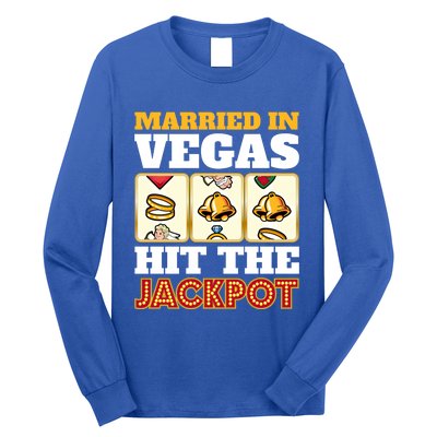 Hitched Married In Vegas Lucky With Love Cool Gift Long Sleeve Shirt