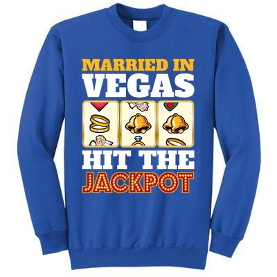 Hitched Married In Vegas Lucky With Love Cool Gift Sweatshirt