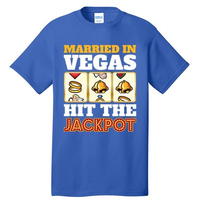 Hitched Married In Vegas Lucky With Love Cool Gift Tall T-Shirt