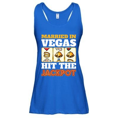 Hitched Married In Vegas Lucky With Love Cool Gift Ladies Essential Flowy Tank