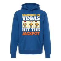 Hitched Married In Vegas Lucky With Love Cool Gift Premium Hoodie