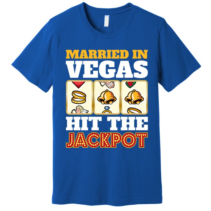 Hitched Married In Vegas Lucky With Love Cool Gift Premium T-Shirt