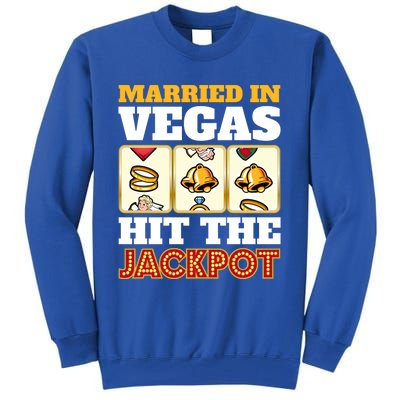 Hitched Married In Vegas Lucky With Love Cool Gift Tall Sweatshirt