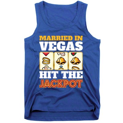 Hitched Married In Vegas Lucky With Love Cool Gift Tank Top