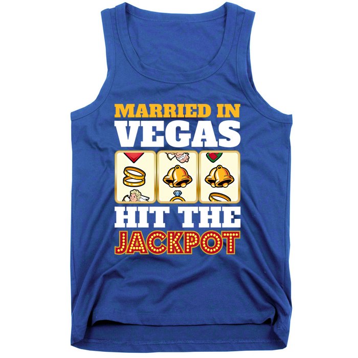 Hitched Married In Vegas Lucky With Love Cool Gift Tank Top