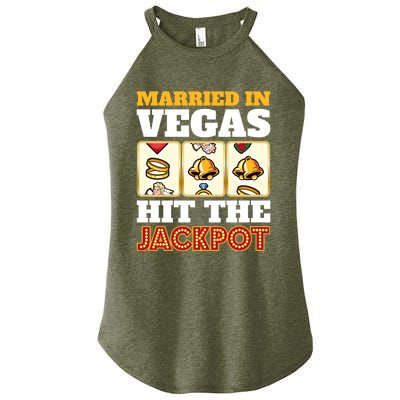 Hitched Married In Vegas Lucky With Love Cool Gift Women’s Perfect Tri Rocker Tank