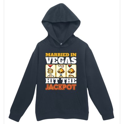 Hitched Married In Vegas Lucky With Love Cool Gift Urban Pullover Hoodie