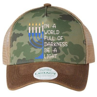 Hanukkah Menorah In A World Full Of Darkness Be A Light Legacy Tie Dye Trucker Hat