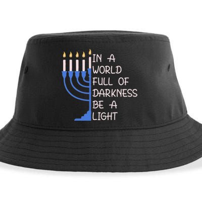 Hanukkah Menorah In A World Full Of Darkness Be A Light Sustainable Bucket Hat