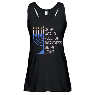 Hanukkah Menorah In A World Full Of Darkness Be A Light Ladies Essential Flowy Tank