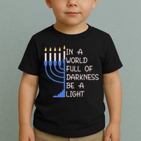 Hanukkah Menorah In A World Full Of Darkness Be A Light Toddler T-Shirt