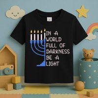 Hanukkah Menorah In A World Full Of Darkness Be A Light Toddler T-Shirt