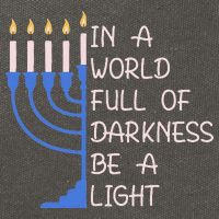 Hanukkah Menorah In A World Full Of Darkness Be A Light Cotton Canvas Backpack