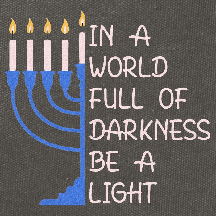 Hanukkah Menorah In A World Full Of Darkness Be A Light Cotton Canvas Backpack