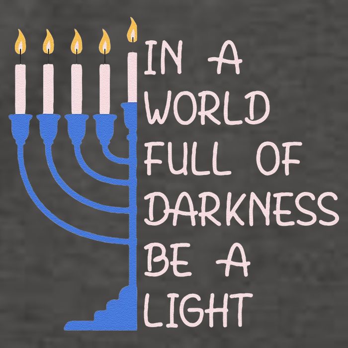 Hanukkah Menorah In A World Full Of Darkness Be A Light Vector Backpack