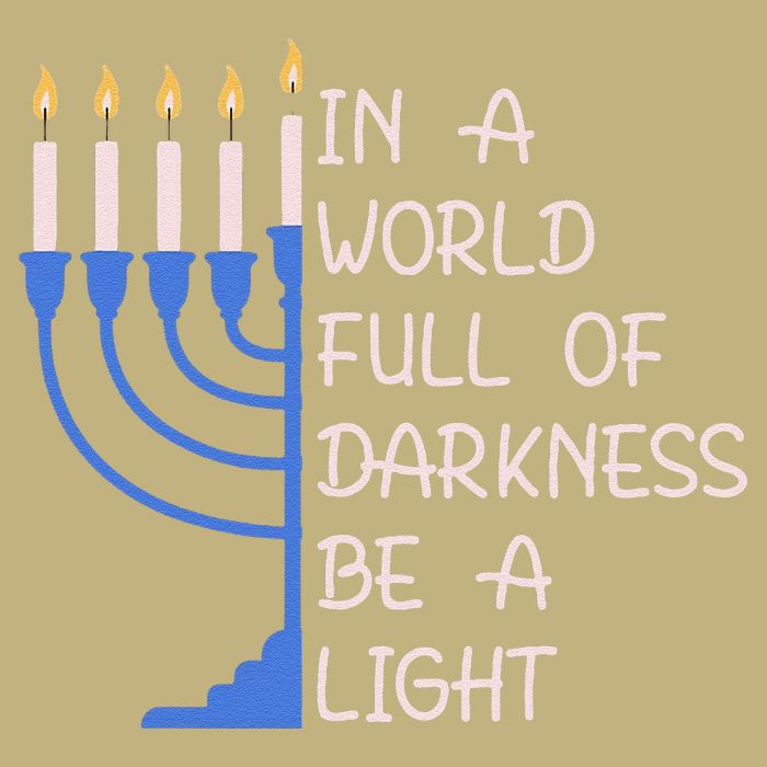 Hanukkah Menorah In A World Full Of Darkness Be A Light Button
