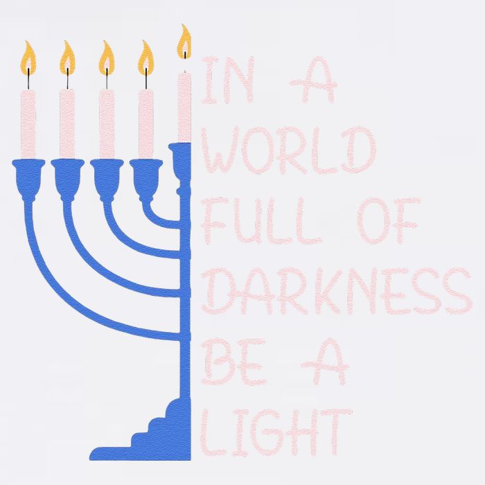 Hanukkah Menorah In A World Full Of Darkness Be A Light Garment-Dyed Sweatshirt