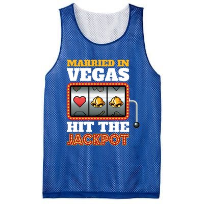 Hitched Married In Vegas And Lucky With Love Gamble Cute Gift Mesh Reversible Basketball Jersey Tank