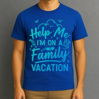 Help Me Im On A Family Vacation Travel Traveling Funny Gift T-Shirt