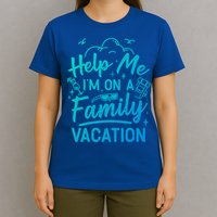 Help Me Im On A Family Vacation Travel Traveling Funny Gift T-Shirt