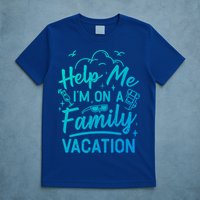 Help Me Im On A Family Vacation Travel Traveling Funny Gift T-Shirt