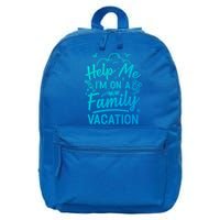 Help Me Im On A Family Vacation Travel Traveling Funny Gift 16 in Basic Backpack