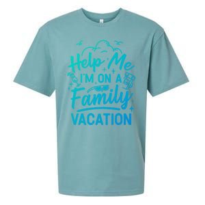 Help Me Im On A Family Vacation Travel Traveling Funny Gift Sueded Cloud Jersey T-Shirt