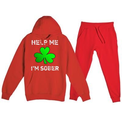 Help Me I'm Sober Funny St. Saint Patrick's Day Premium Hooded Sweatsuit Set