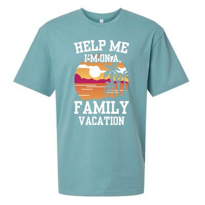 Help Me Im On A Family Vacation Holidays Relatives Travel Gift Sueded Cloud Jersey T-Shirt